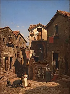 Gadeparti fra Gerano by Frederik Vermehren