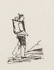 Gående kone med barn i amaut by Abraham