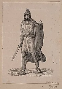 Gående kriger med skjold by Andreas Flinch