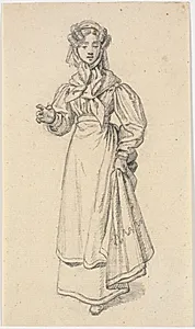Gående ung pige by Martinus Rørbye