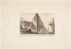 Gaius Cestius' pyramide nær Porta S. Paolo by Giovanni Battista Piranesi
