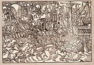 Gaius Duillius vinder et søslag over kartaginienserne by Tobias Stimmer