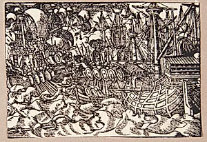 Gaius Duillius vinder søslag over kartaginienserne by Tobias Stimmer