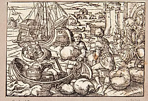 Gaius Lutatius besejrer Karthagos flåde by Tobias Stimmer