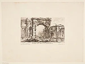 Gallienus' triumfbue. 1. S. Vito-kirken by Giovanni Battista Piranesi