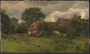 Gamle udbygninger ved en herregård by Niels Skovgaard