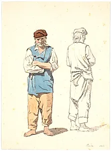 Gammel italiener set forfra og bagfra by Martinus Rørbye
