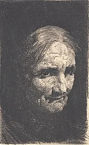 Gammel kone by Frans Schwartz