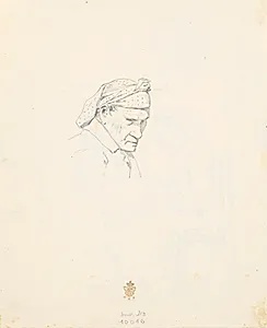 Gammel kones hoved by Martinus Rørbye