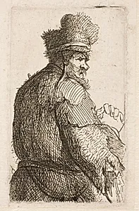 Gammel mand set bagfra by Rembrandt van Rijn