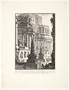 Gammelt mausoleum, rejst til asken fra en romersk kejser ... by Giovanni Battista Piranesi