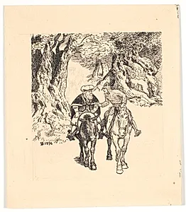 Gane og Blancandrins ridetur by Niels Skovgaard