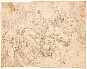 Gangen til Golgatha by Maarten van Heemskerck
