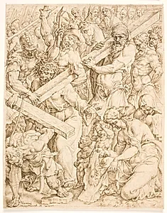 Gangen til Golgatha by Maarten van Heemskerck