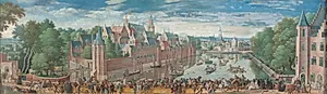 Gåsetrækken på "Vijver" i Haag by Hans Bol