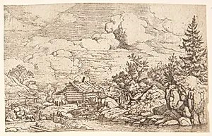 Geder ved en flod by Allaert van Everdingen