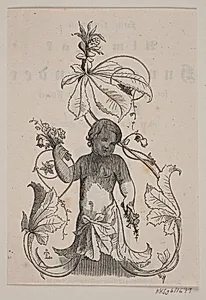 Genius med blomster i hænderne by Andreas Flinch