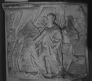 Germanere der står mellem siv (de forhandler med Marcus Aurelius hen over en flod - ikke med her) by Ubekendt