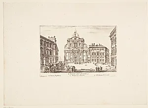 Gesù-kirken. 1. Casa Profesa. 2. Palazzo Altieri. 3. Palazzo Petroni by Giovanni Battista Piranesi