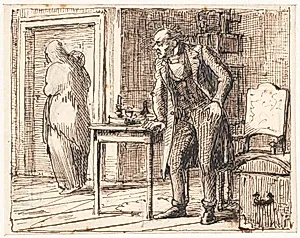 Gnieren og den fattige kone by Wilhelm Marstrand