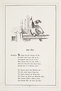 God Nat! Illustration til H.V. Kaalund, "Fabler for Børn" by H.P. Hansen