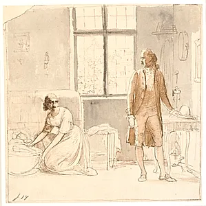 Goethe hos enken i Rom by Wilhelm Marstrand