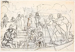 Gondolscene fra Venedig by Wilhelm Marstrand