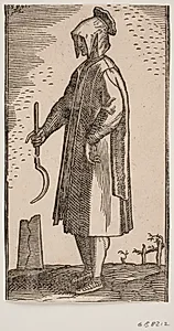 Græsk bonde holdende segl i højre hånd by Melchior Lorck