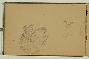 Græsk statuehoved og dyreskitser by Niels Larsen Stevns