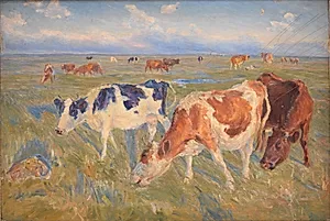 Græssende køer. Saltholm by Theodor Philipsen