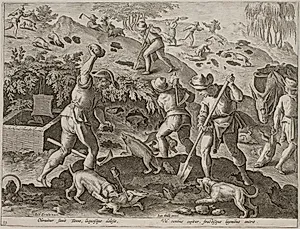 Grævlingejagt by Antonius Wierix (II)