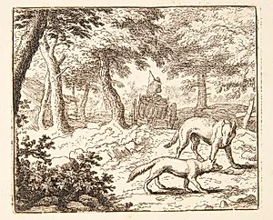 Grævlingens forsvar for Renard by Allaert van Everdingen