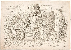 Gravlæggelsen by Andrea Mantegna