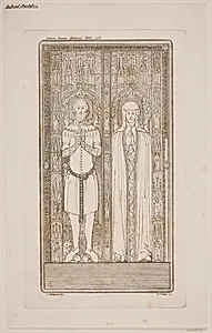 Gravplade. Anders Bondesen og hustru