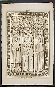 Gravplade med Henrik Moltke, hans hustru Elisabeth samt Viggo Moltkes hustru by Odvardt Helmoldt de Lode