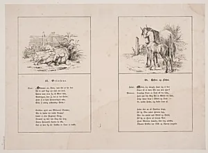 Grissene; Hesten og føllet by Adolph Kittendorff