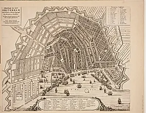 Grundplan af Amsterdam by Dancker Danckerts