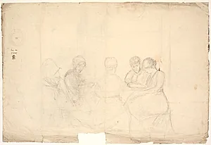 Gruppe med fem siddende figurer by Poul S. Christiansen