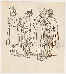 Gruppe med fire svenske bønder by Wilhelm Marstrand