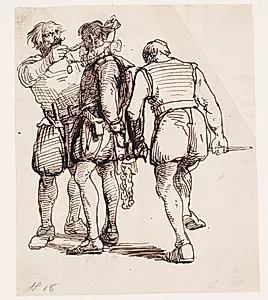 Gruppen med Rosenkrantz t.h. Chr. IV lader bødlen tage ordenskæden og sværdet fra falskneren Christopher Rosenkrantz by Wilhelm Marstrand