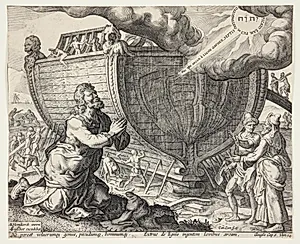Gud befaler Noa at bygge arken by Cornelis Cort