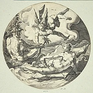 Gud skaber landjorden og planterne (Dies III) by Jan Harmensz. Muller