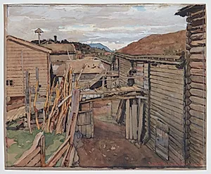 Gudbrandsdalen, gamle huse by Gerhard Munthe