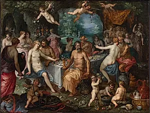 Gudernes festmåltid. Peleus' og Thetis' bryllupsfest by Jan Brueghel (I)