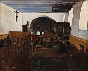 Gudstjeneste i en kirke på Mors