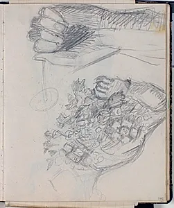 H. C. Andersens højre og venstre arm. Skitser til "Engen ved Nysø" by Niels Larsen Stevns
