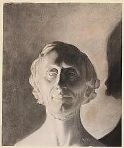 H.W. Bissens portrætbuste af H.C. Andersen by Vilhelm Hammershøi