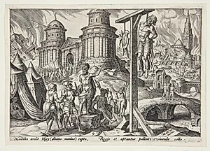Hængningen af kongen af Aj by Philips Galle