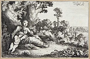 Hagar og Ismael i ørkenen by Moyses van Wtenbrouck