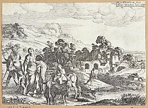 Hagars og Ismaels afrejse by Moyses van Wtenbrouck